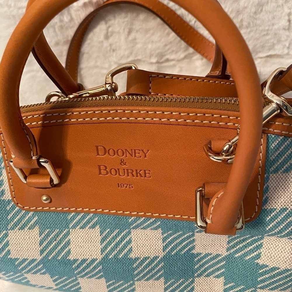 Vintage Dooney & Bourke Mini Domed Tassel Satchel Gingham 9.5”W x 6.5”H X 5”D - Picture 6 of 15